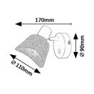 Rábalux 73005 Farelia 11x17cm, újrahasznosított filc búrás, 1xE14, kapcsolós spot lámpa