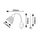 Rábalux 73009 Farelia 11x25cm, újrahasznosított filc búrás, 1xE14, kapcsolós, dugvillás vezetékes fali lámpa