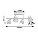 Rábalux 73010 Farelia 57x24cm, újrahasznosított filc búrás, 4xE14 mennyezeti lámpa