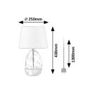 Rábalux 74228 Apolonia 43x25cm, 1xE27, vezetékes kapcsolós asztali lámpa