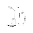 Rábalux 74244 Arvid 37x20cm, érintőkapcsolós, fényerőszabályzós, ceruza tartós, 300lm, 5000K íróasztali lámpa