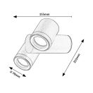 Rábalux 77111 Enol 21,5x7x15,5cm, 2xGU10, IP44 kültéri fali lámpa