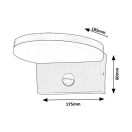 Rábalux 77120 Batida mozgás-érzékelős, 17,5x8cm, 950lm, 2700/4000/6500K, IP54 kültéri fali lámpa