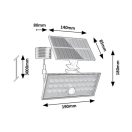 Rábalux 77129 Zavod napelemes, mozgás-érzékelős, távirányítós 19x18cm, 800lm, 5000K, IP65 kültéri fali lámpa