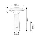Rábalux 77146 Polperro akkumulátoros, érintőkapcsolós, fényerőszabályzós, 14x21cm, 180lm, 2800/4000/6500K, IP20 asztali lámpa