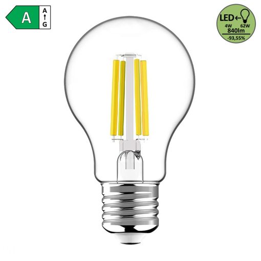 Rábalux 4W 3000K 840Lumen Normál izzó forma E27 filament LED fényforrás