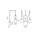 Redo 01-3485 Khadi 3 ágú belógatható fali lámpa