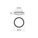 Redo 01-3795 Arca 25cm, 615lm fürdőszobai mennyezeti lámpa