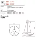 Redo 01-4015 Scroll 1800lm, 60x120cm, CCT, dimm. függeszték