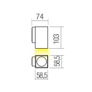 Redo 90815 Quad 245lm, 2700K, IP65 kültéri fali lámpa