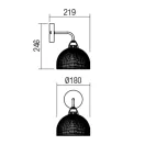 Smarter 01-1569 Tamis 18x24,6cm, 1xE27 fali lámpa