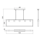 Smarter 01-1666 Timber 100x120cm, 5xE27 függeszték