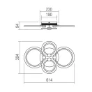 Smarter 01-1763 Mercury 61,4x39,4cm, 4081lm, 3000/4000/6000K, dimm, távirányítós mennyezeti lámpa