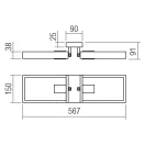 Smarter 01-1968 Timber 56,7x9,1cm, 2xE27 mennyezeti lámpa