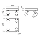 Smarter 01-2417 Taffi 30x16,6cm, 4xE27 spot lámpa