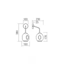 Smarter 01-2617 Pierce 15x36cm, 1xE27 fali lámpa