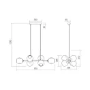Smarter 01-2620 Pierce 97x120cm, 6xE27 függesztett lámpa