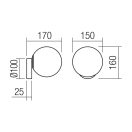 Smarter 01-2713 Volley d15cm, 1xE14 fali lámpa