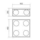 Smarter 01-3055 Zodiac 45x45x20,5cm 4xE14 mennyezeti lámpa