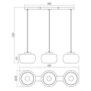 Smarter 01-3068 Croma 82x22x120cm, 3xE27 függesztett lámpa