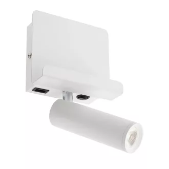   Smarter 01-3083 Panel 221lm, 3000K, kapcsolós, polcos, USB aljzatos, állítható fejű fali lámpa