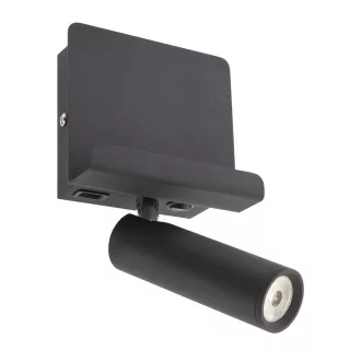   Smarter 01-3084 Panel 221lm, 3000K, kapcsolós, polcos, USB aljzatos, állítható fejű fali lámpa