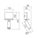 Smarter 01-3084 Panel 221lm, 3000K, kapcsolós, polcos, USB aljzatos, állítható fejű fali lámpa