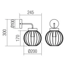 Smarter 01-3134 Trellis d20cm 1xE27 fali lámpa