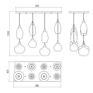 Smarter 01-3195 Tanner 8x E14 függesztett lámpa