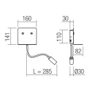 Smarter 01-3210 Moka 320+142lm, 3000K, kapcsolós, polcos, USB aljzatos, olvasókaros fali lámpa