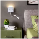 Smarter 01-3210 Moka 320+142lm, 3000K, kapcsolós, polcos, USB aljzatos, olvasókaros fali lámpa