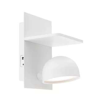   Smarter 01-3491 Seibi 537lm, 3000K, kapcsolós, polcos, USB aljzatos, állítható fejű fali lámpa