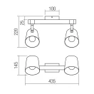Smarter 01-3495 Oaker 2xE14 billenthető spot lámpa