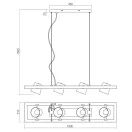 Smarter 01-3497 Oaker 4xE14 billenthető fejes függeszett lámpa