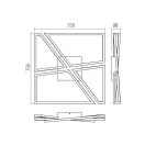 Smarter 01-3541 Slash 3179lm, 3000/4000/6000K, 75x75cm mennyezeti lámpa