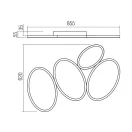 Smarter 01-3773 Ritmo 2825lm, 3000/4000K, 62x85,55cm mennyezeti lámpa