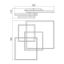 Smarter 01-4003 Sami 7401lm, 3000/4000/6000K, 70x70cm mennyezeti lámpa