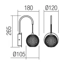 Smarter 01-4038 Gianet 450lm, 3000K fali lámpa