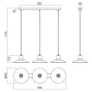 Smarter 01-4056 Fresno 24x83x113,5cm 3xE27 fa búrás függeszett lámpa