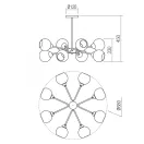 Smarter 02-977 Pluri 68x45cm, 8xE27 mennyezeti lámpa