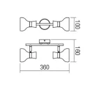 Smarter 04-476 Bowie 36x16cm, 2xE14 spot lámpa