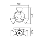 Smarter 04-477 Bowie 31x14cm, 3xE14 spot lámpa