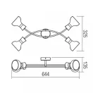 Smarter 04-478 Bowie 64,4x13,5cm, 4xE14 mennyezeti lámpa
