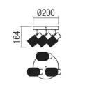 Smarter 04-508 Vertigo 20x16,4cm, 3xE14 spot lámpa