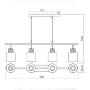 Smarter 04-530 Hansen 4xE27 billenthető fejes függesztett lámpa
