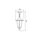 Smarter 6105C London 18x97,2cm, 1XE27, IP33, kültéri függeszték