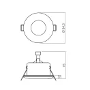 Smarter 70124 ELC 1101 d8,45cm, 1xGU5.3, IP54 fürdőszobai beépíthető spot lámpa