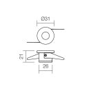 Smarter 70321 MT 117 fix, d3,1cm, 4000K, 67lm mennyezetbe építhető lámpa