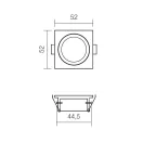 Smarter 70326 MT 120 billenthető, 5,2x5,2cm, 67lm, 4000K mennyezetbe építhető lámpa