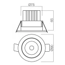 Smarter 70383 Mt billenthető, d9cm, 747lm, 4000K mennyezetbe építhető lámpa